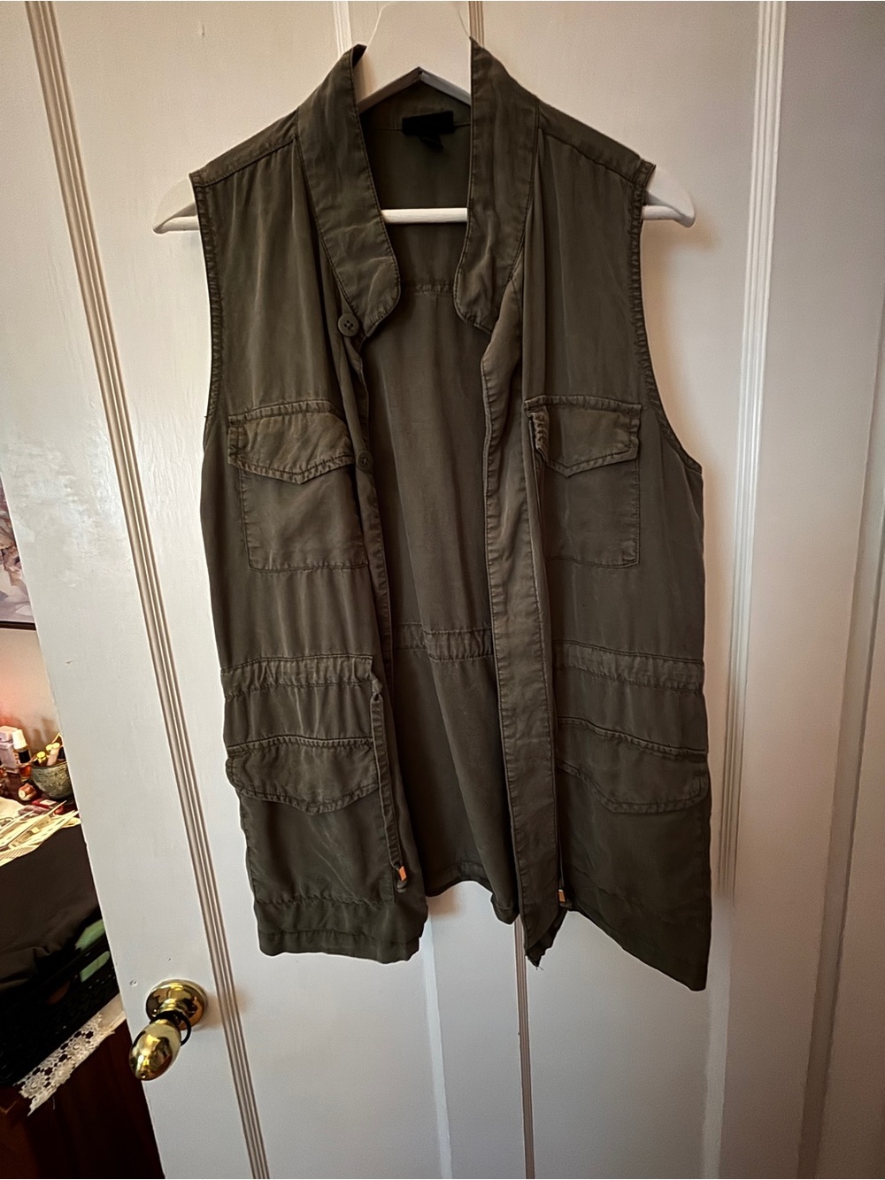 Olive Utility Sleeveless Vest